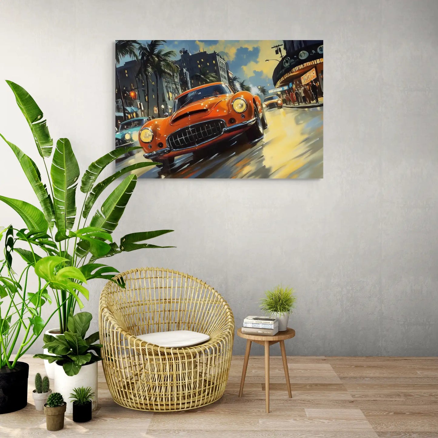 Tableau Vintage Déco : Miami Sunset Drive Affiches, reproductions et œuvres graphiques Art Virtuoso
