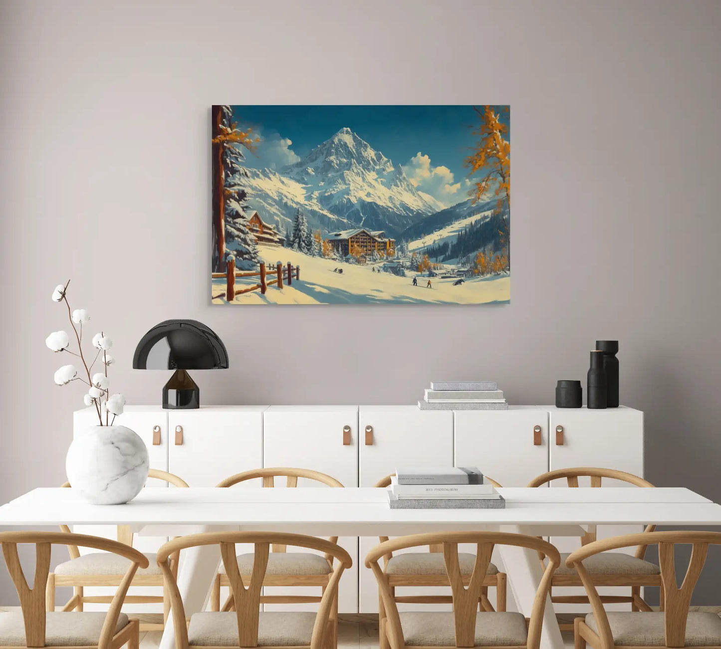 Tableau Vintage Ski : Splendeur des Alpes Affiches, reproductions et œuvres graphiques Art Virtuoso