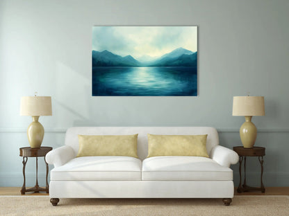 Tableau Zen Pour Salon - Sérénité Bleutée