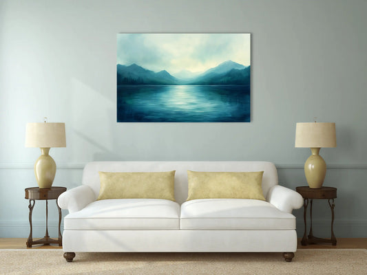 Tableau Zen Pour Salon - Sérénité Bleutée
