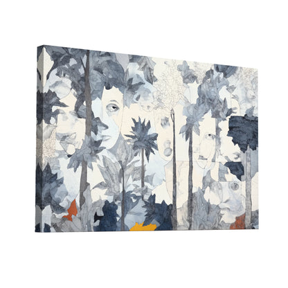Product Hero 3D WebP Toile Bois fantôme – Forêt spectrale aux reflets d’argent - Art Virtuoso