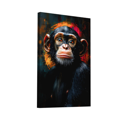 Product Hero 3D WebP Toile Chimpanzé : Regard de Braise - Art Virtuoso