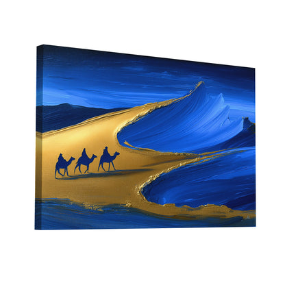 Product Hero 3D WebP Toile Décoration Africaine Salon - Caravane Indigo - Art Virtuoso