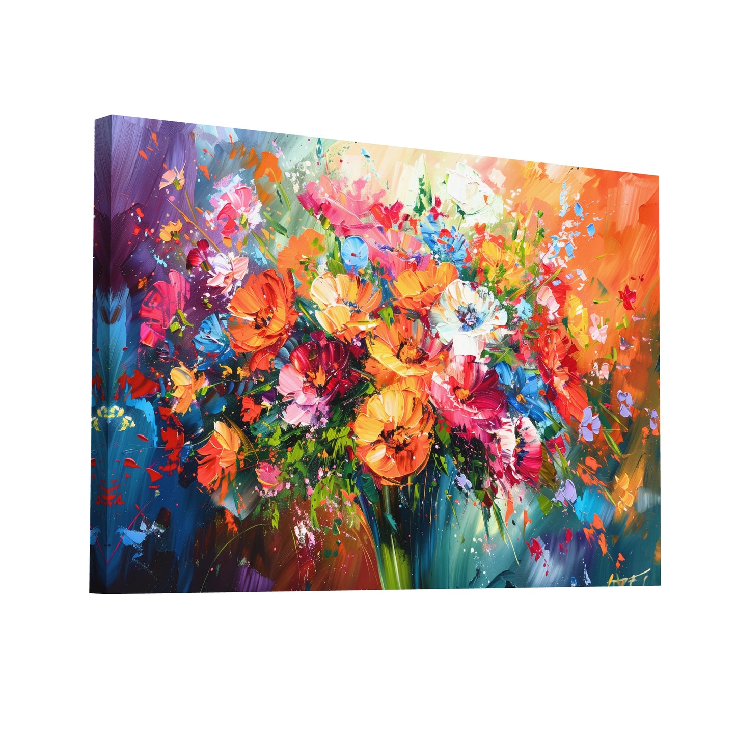 Product Hero 3D WebP Tableau Toile Florale - Art Virtuoso