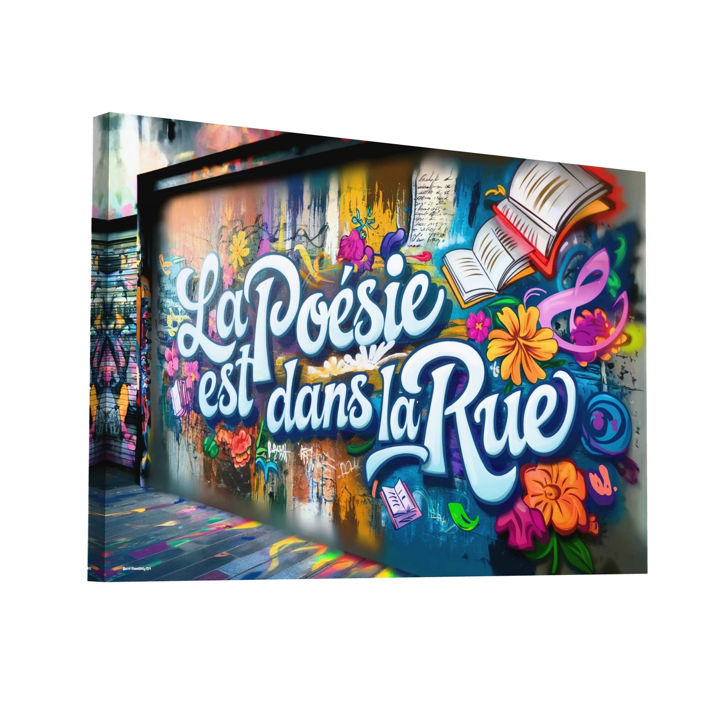Product Hero 3D WebP Toile Graffiti - La Poésie Est Dans La Rue - Art Virtuoso