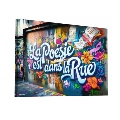 Product Hero 3D WebP Toile Graffiti - La Poésie Est Dans La Rue - Art Virtuoso