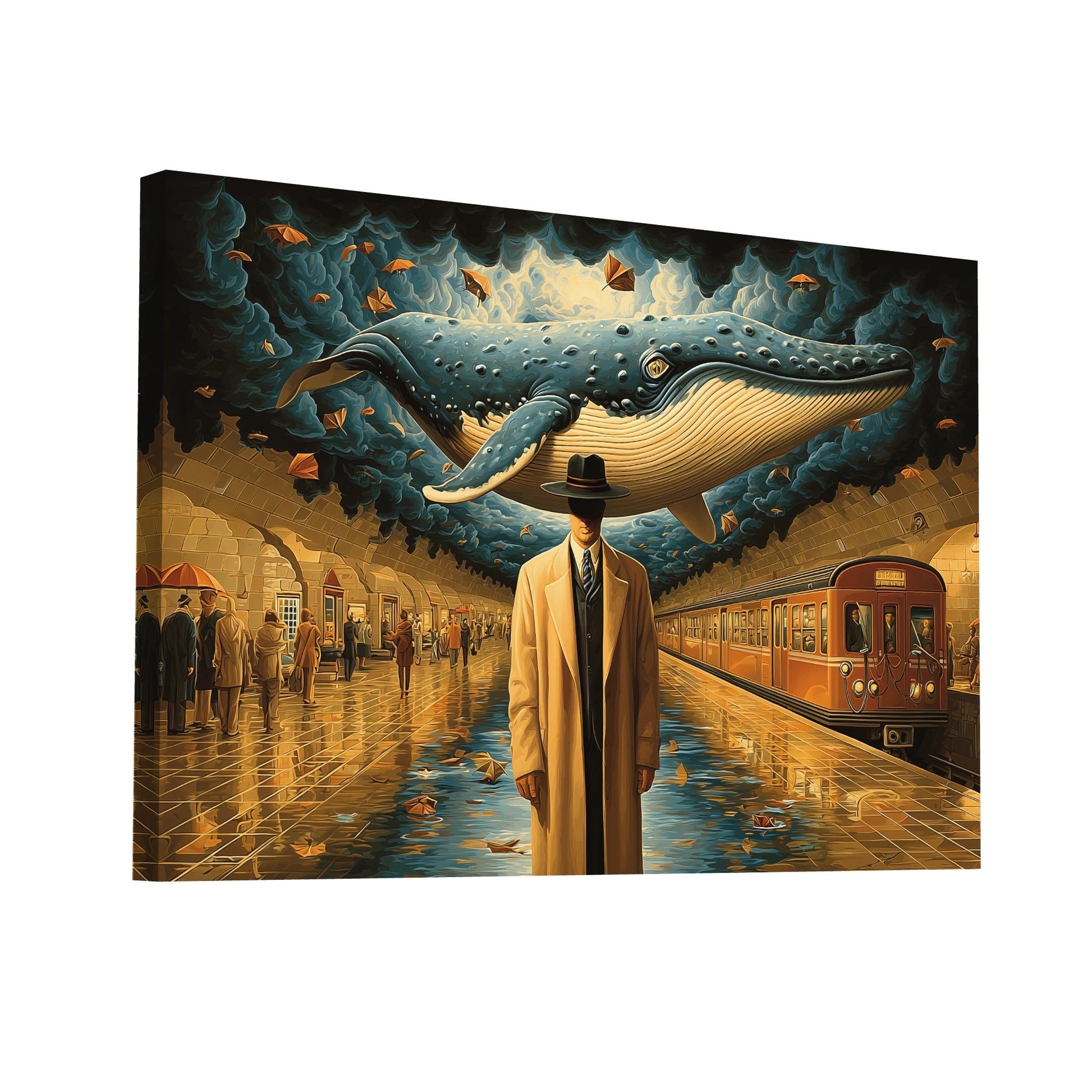 Product Hero 3D WebP Toile La Baleine du Métro - Art Virtuoso