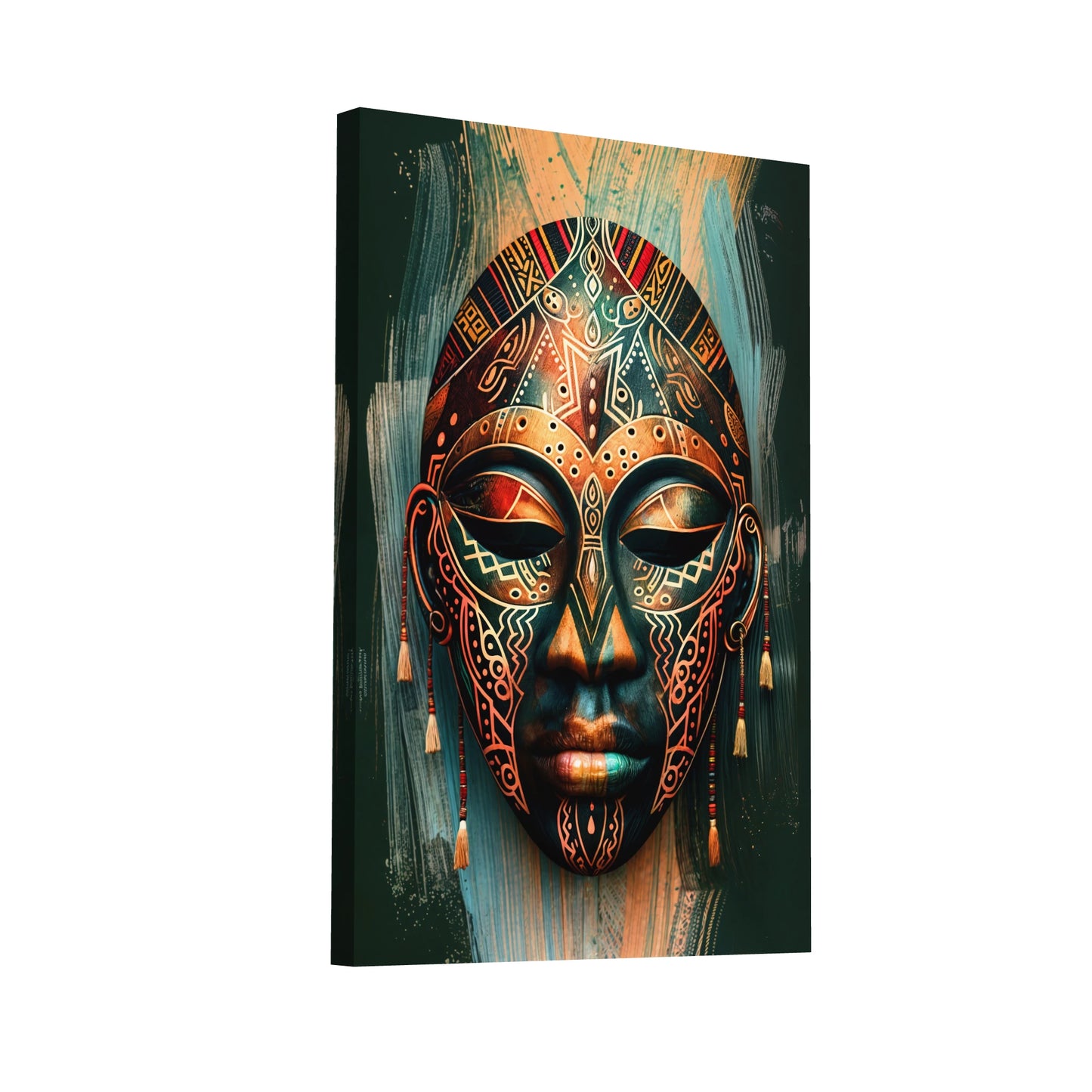 Product Hero 3D WebP Toile Masque Africain - Décoration Ethnique - Art Virtuoso
