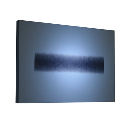 Product Hero 3D WebP Toile Minimaliste à Bande Horizontale Texturee en Bleu Nuit - Art Virtuoso