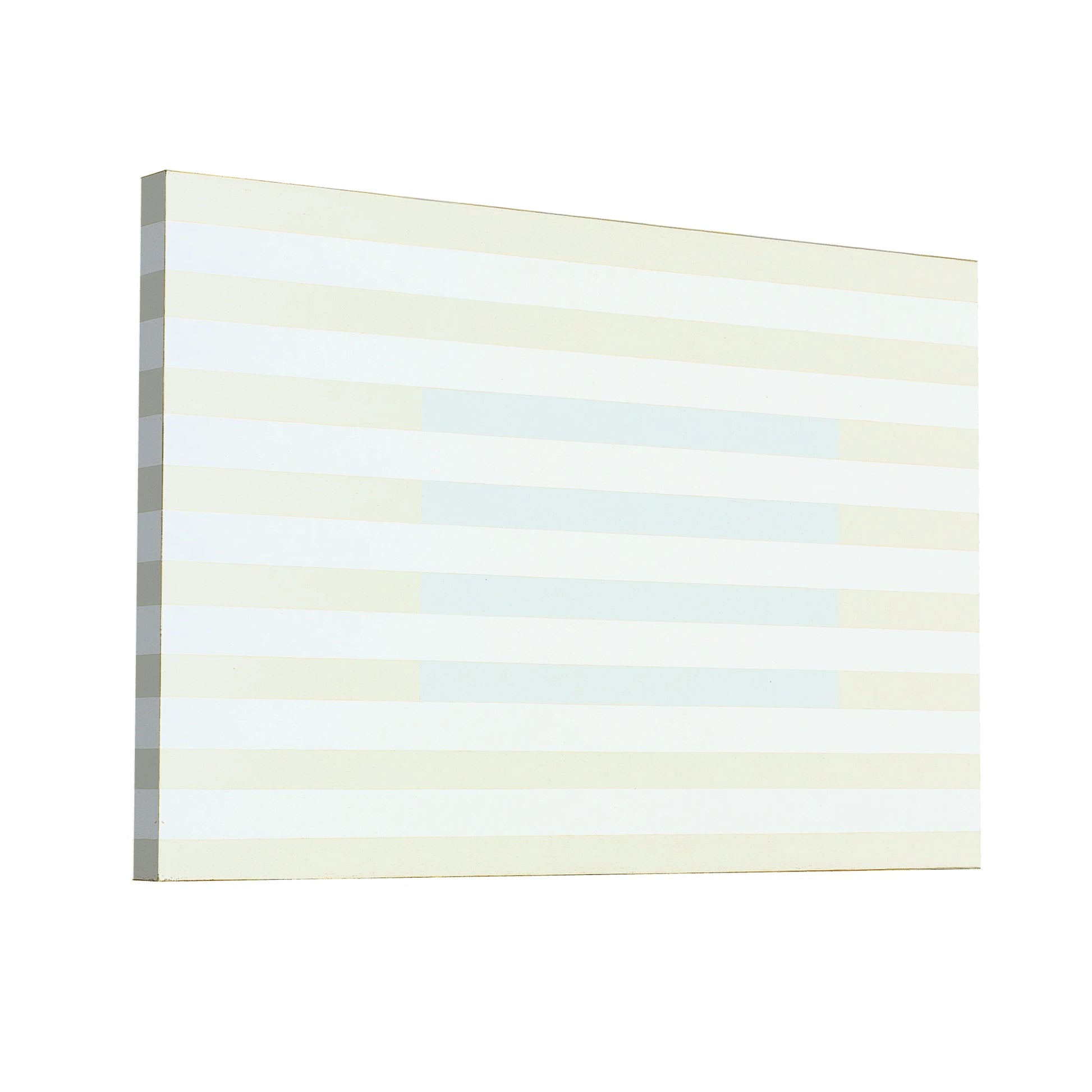 Product Hero 3D WebP Toile Minimaliste à Bandes Horizontales Beige et Bleu Pale - Art Virtuoso