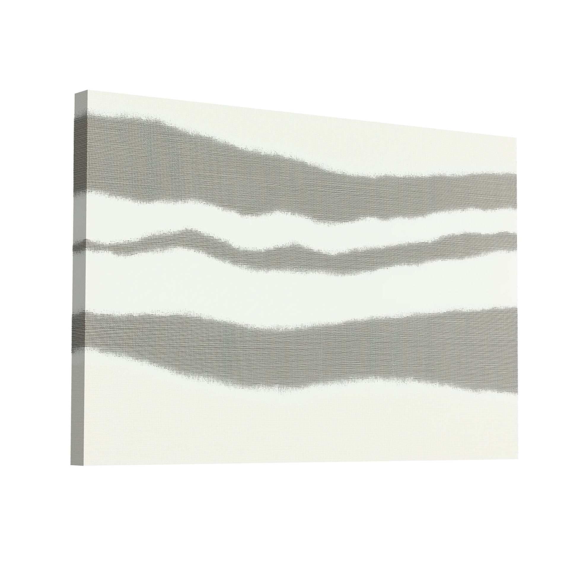Product Hero 3D WebP Toile Minimaliste a Bandes Ondulées Grises et Blanches - Art Virtuoso