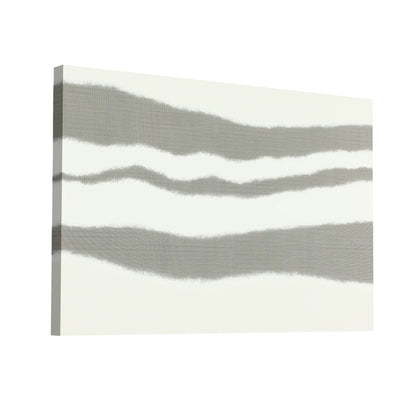 Product Hero 3D WebP Toile Minimaliste a Bandes Ondulées Grises et Blanches - Art Virtuoso