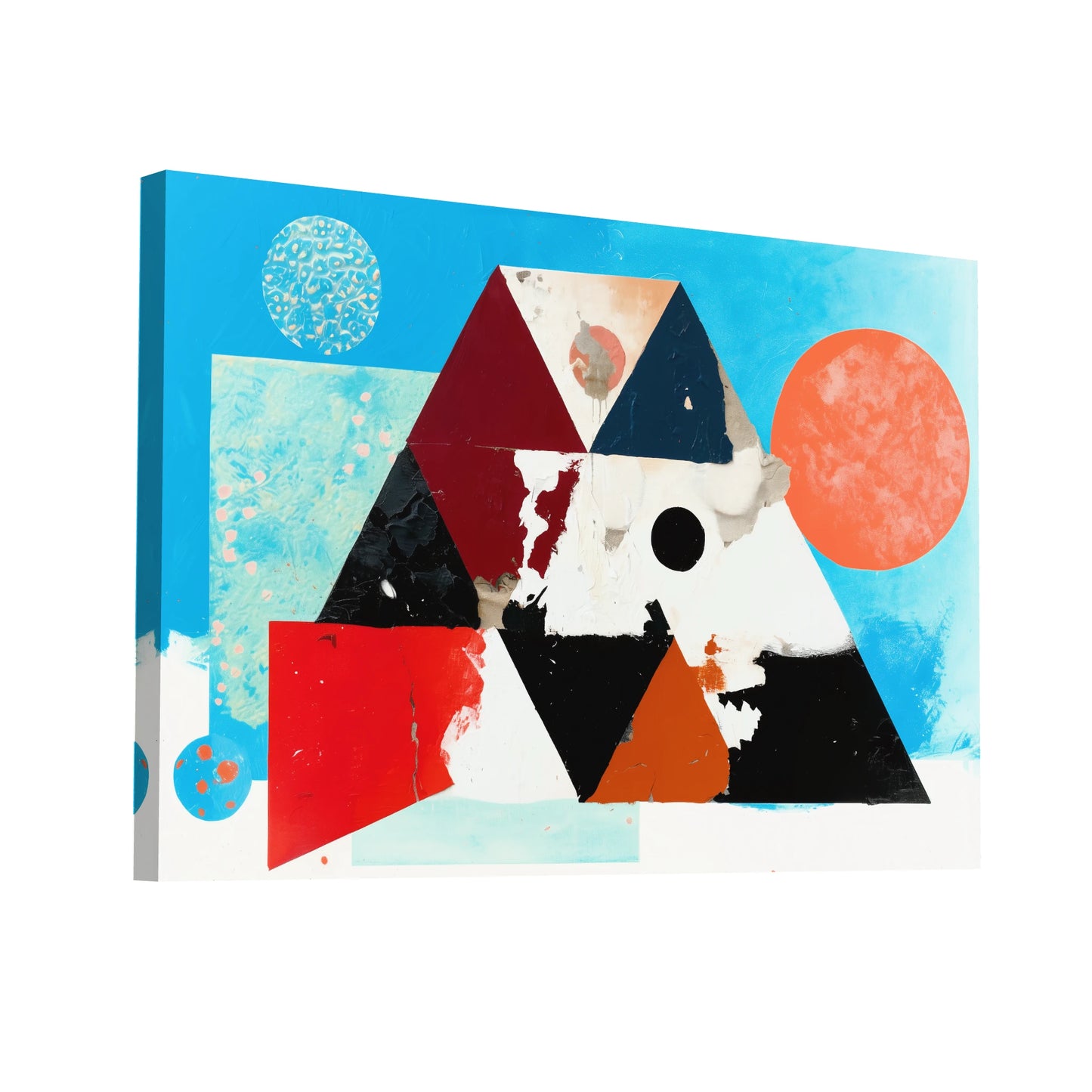 Product Hero 3D WebP Toile Monts arctiques abstraits - prismes carmin et disques corail - Art Virtuoso