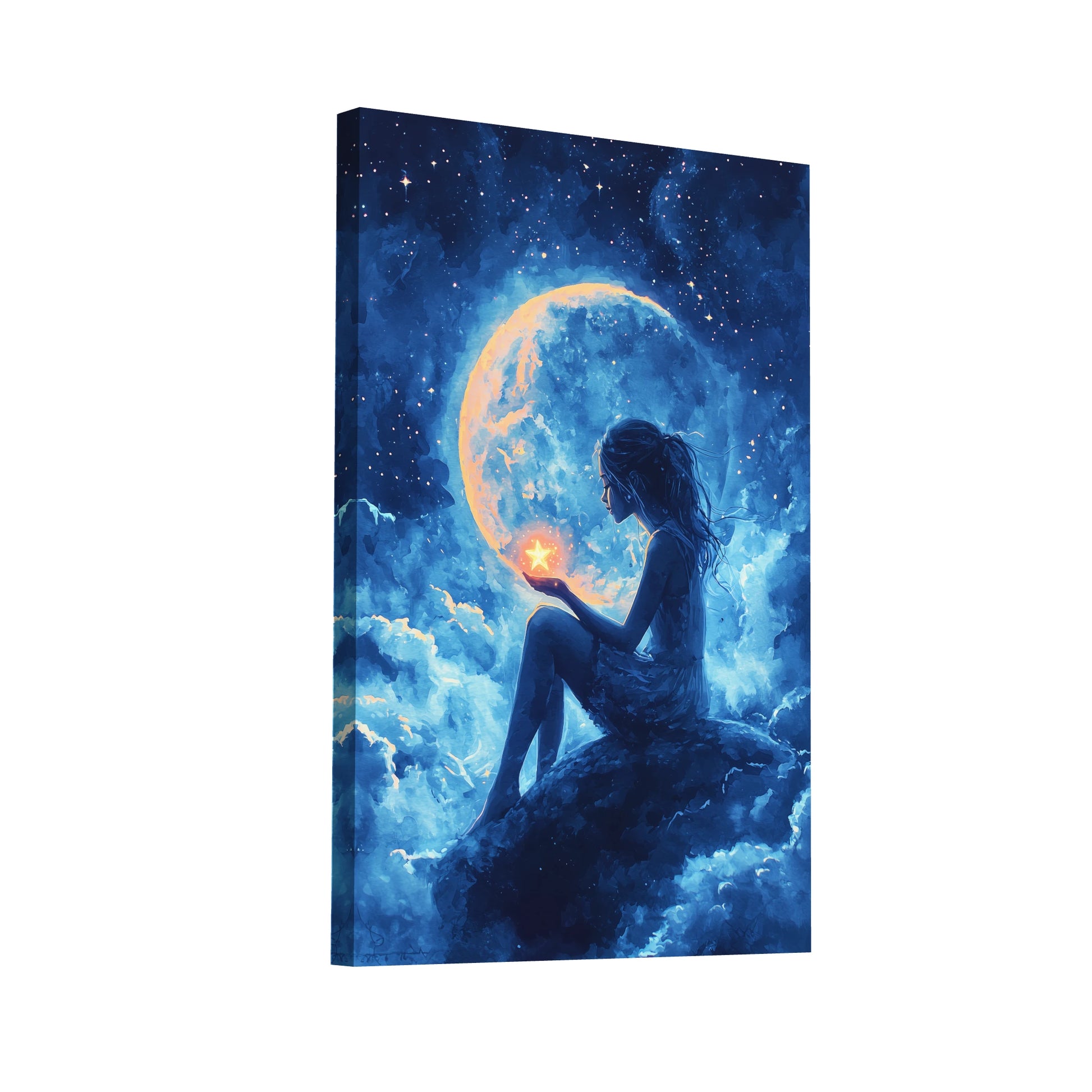 Product Hero 3D WebP Toile Originale - Femme Rêveuse - Art Virtuoso