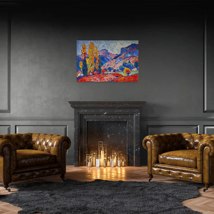 Toile Paysage Montagne - Style Fauve Affiches, reproductions et œuvres graphiques Art Virtuoso