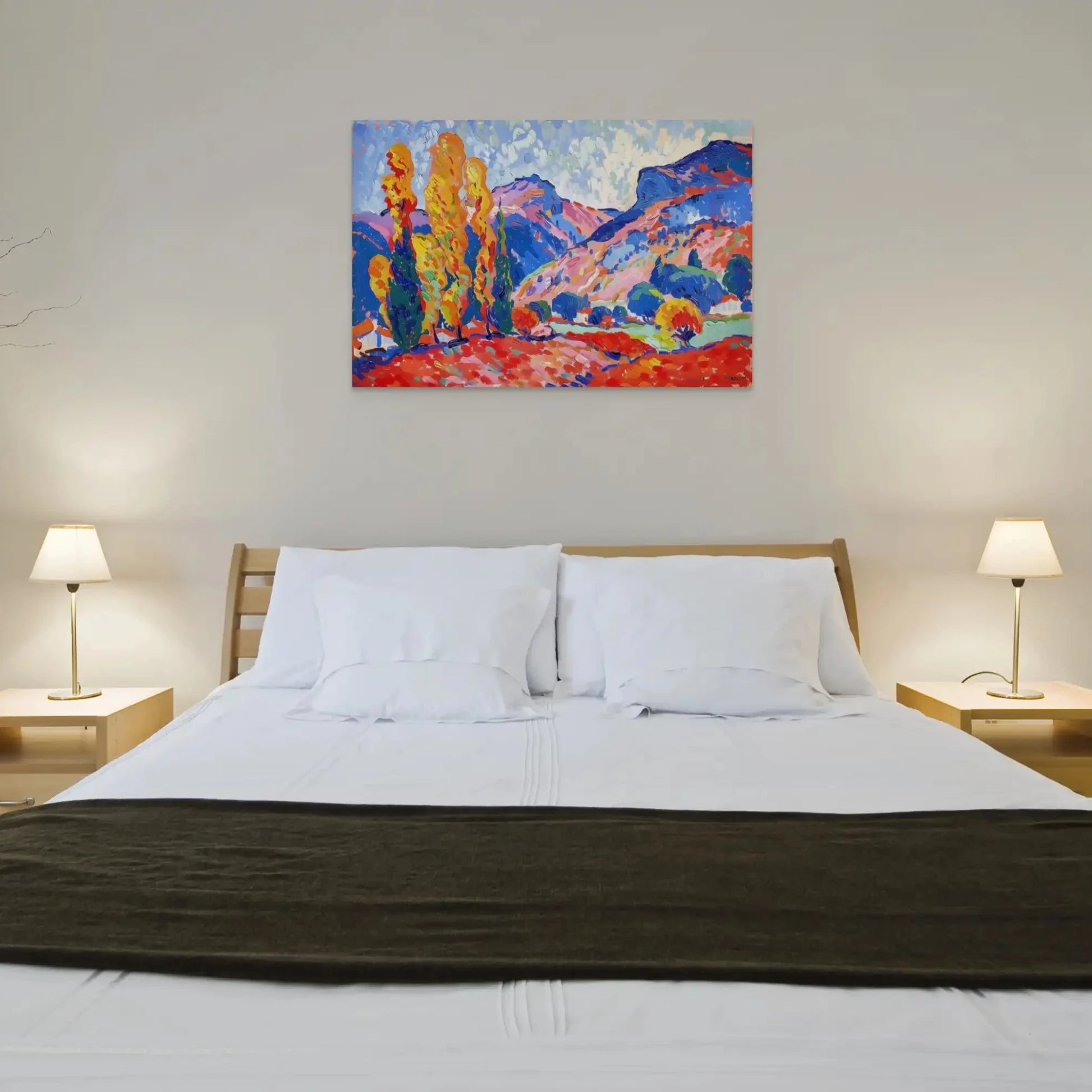 Toile Paysage Montagne - Style Fauve Affiches, reproductions et œuvres graphiques Art Virtuoso