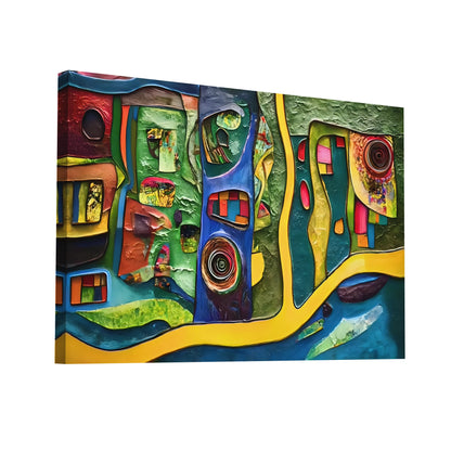 Product Hero 3D WebP Toile Peinture Abstraite - Harmonie Géométrique en Couleurs - Art Virtuoso