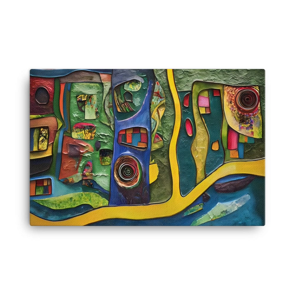 Toile Peinture Abstraite - Harmonie Géométrique en Couleurs  Art Virtuoso XL