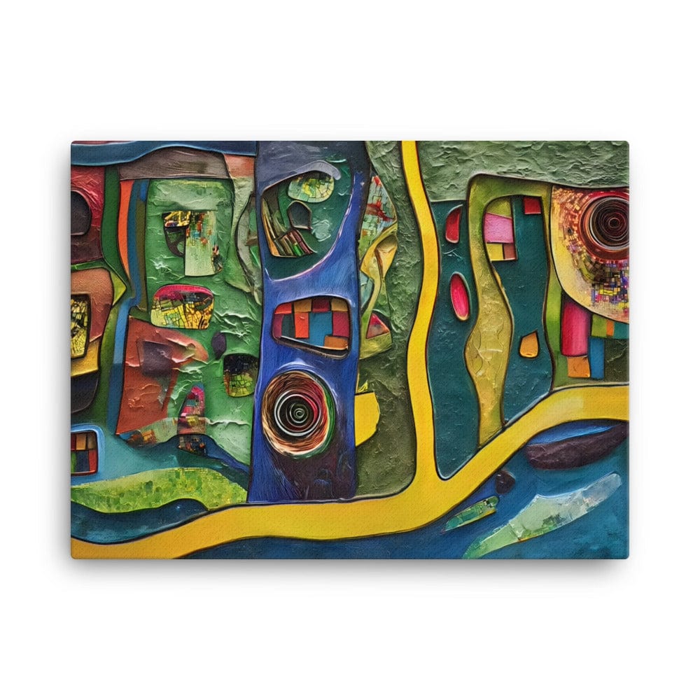 Toile Peinture Abstraite - Harmonie Géométrique en Couleurs  Art Virtuoso L