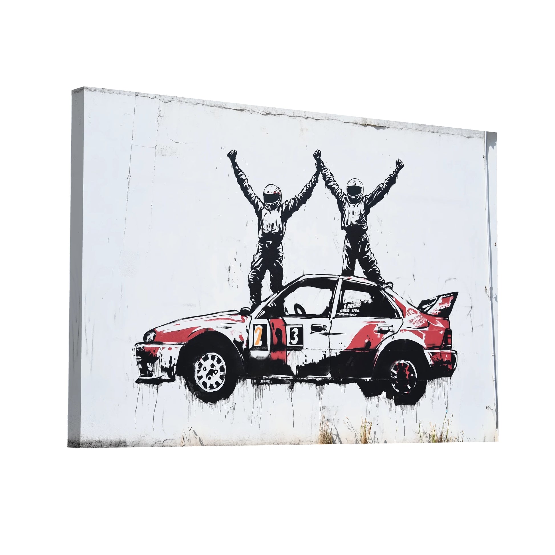 Product Hero 3D WebP Toile Peinture Voiture Graffiti - Style Bansky - Art Virtuoso