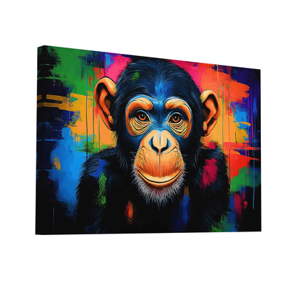 Product Hero 3D WebP Toile Singe Coloré : Festival Pop - Art Virtuoso