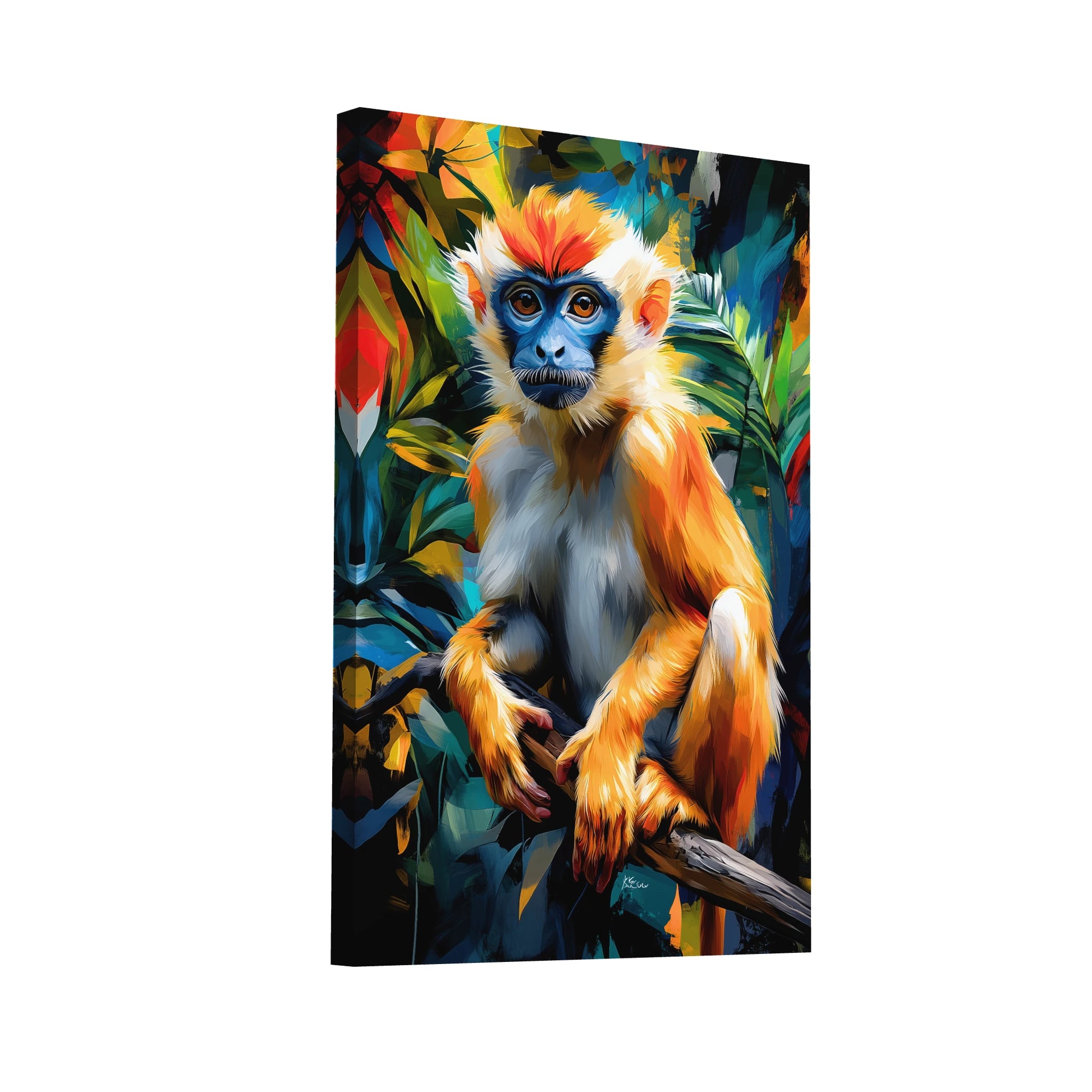 Product Hero 3D WebP Toile Singe : Soleil de la Jungle - Art Virtuoso
