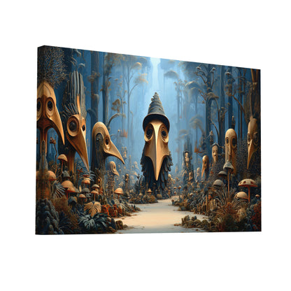 Product Hero 3D WebP Toile surréaliste - Le conseil des masques - Art Virtuoso
