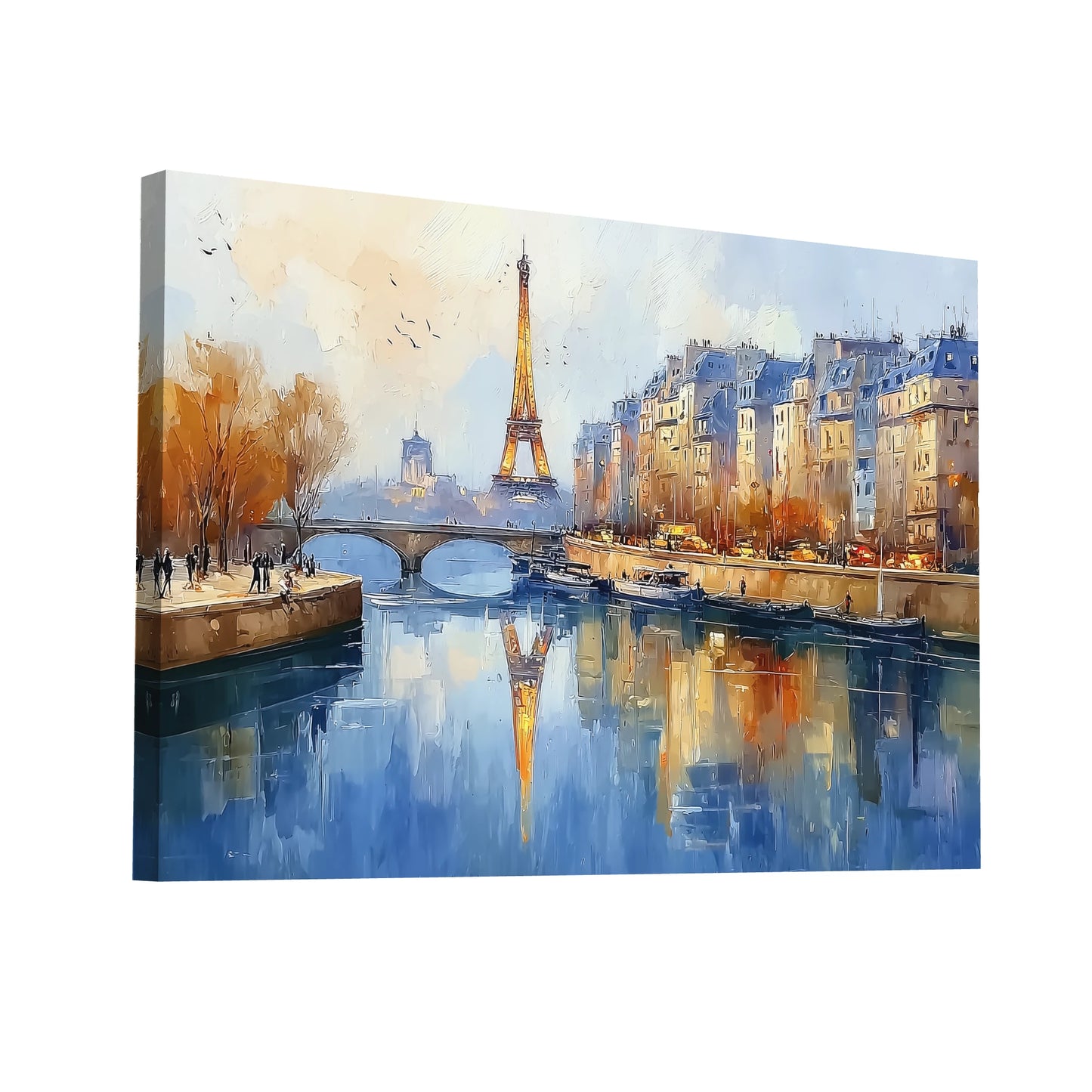 Product Hero 3D WebP Toile Tour Eiffel sur les rives de la Seine - Art Virtuoso
