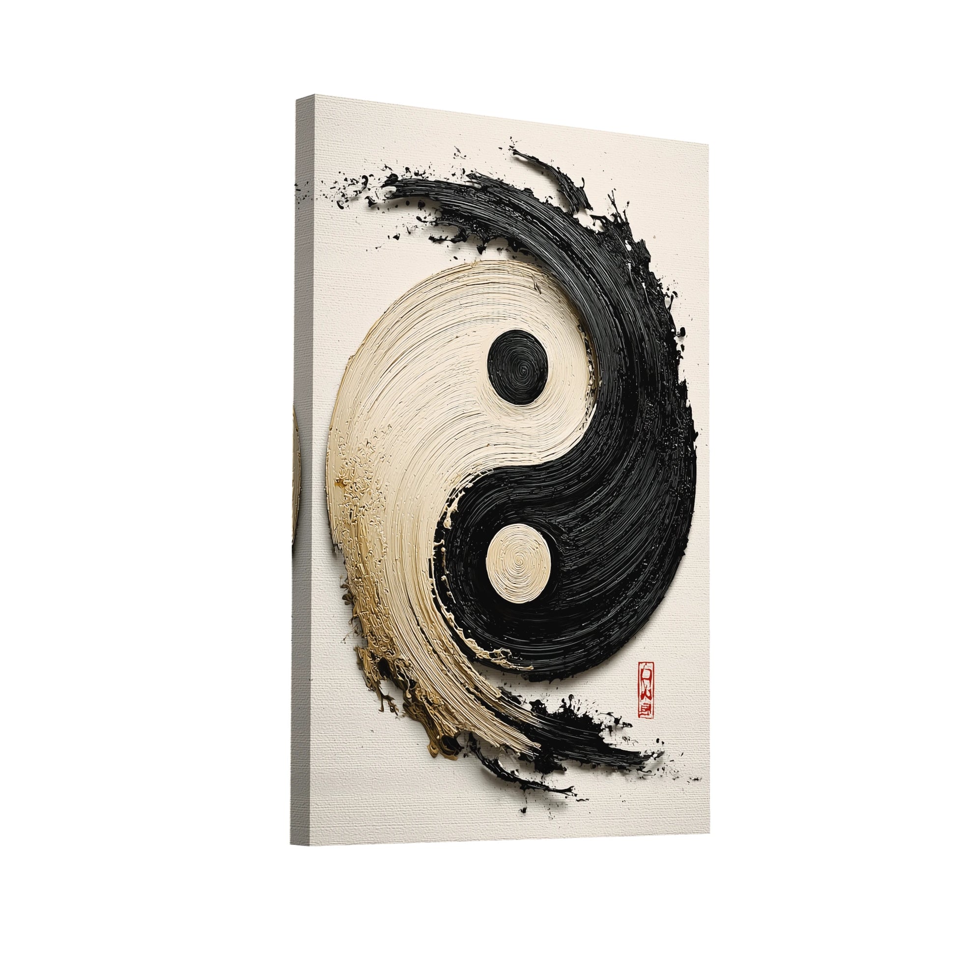 Product Hero 3D WebP Toile Yin Yang Stylé – Spirale d’Équilibre Primordial - Art Virtuoso