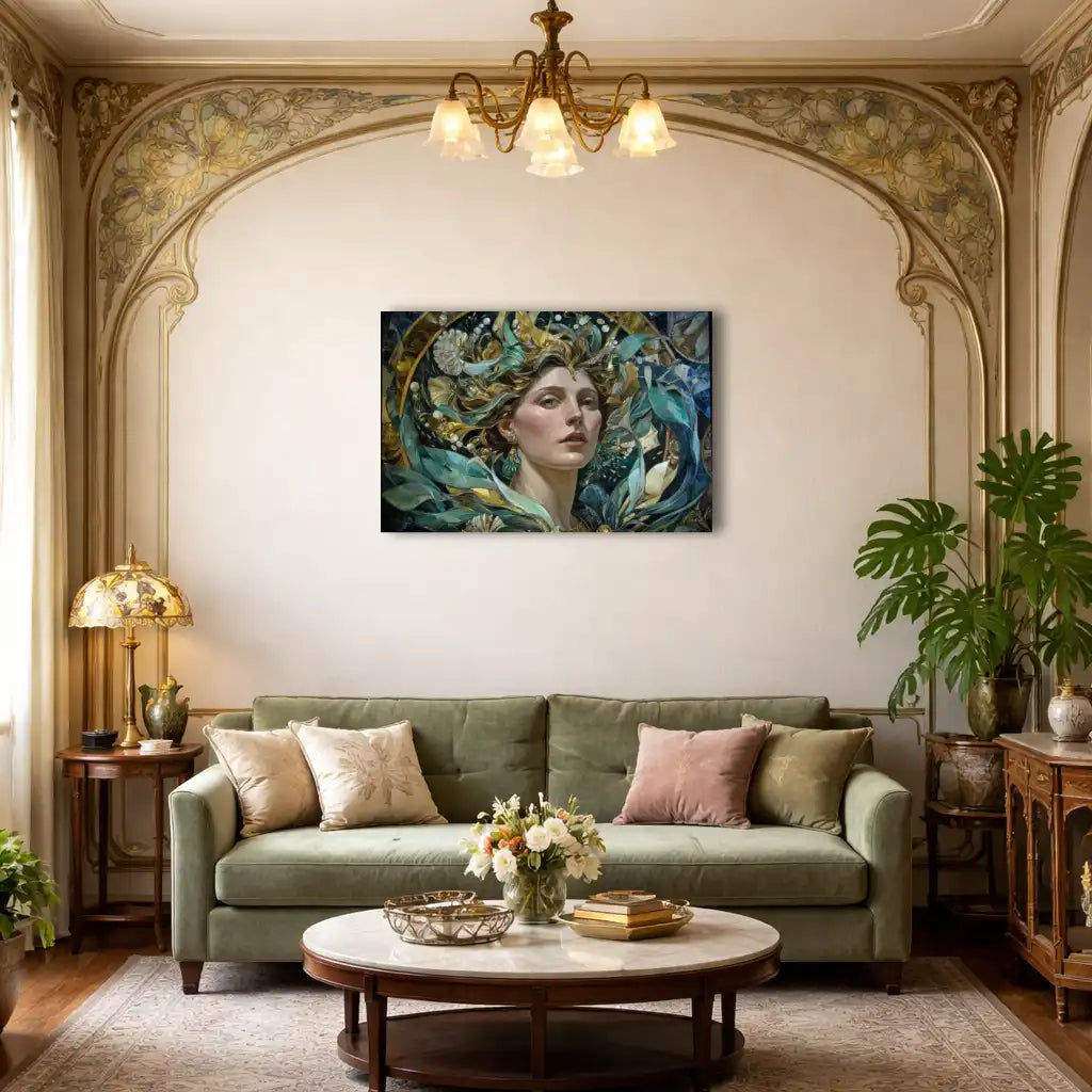 Marine-Muse – Jugendstil-Porträt – Leinwand