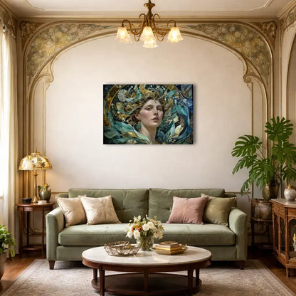 Marine-Muse – Jugendstil-Porträt – Leinwand