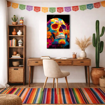 Mexikanische Kunst – Totenkopf (Calavera) – Leinwand