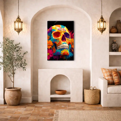 Mexikanische Kunst – Totenkopf (Calavera) – Leinwand