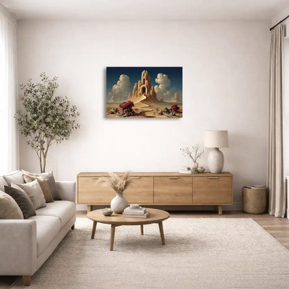 Surrealist Wall Art – Organic Temple Among the Dunes