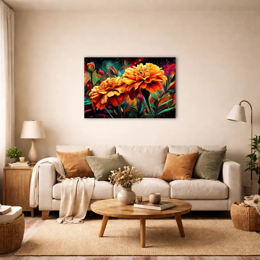 Mexikanische Ringelblume Cempasúchil – Heilige Blüte – Leinwand