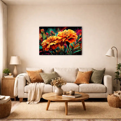 Mexikanische Ringelblume Cempasúchil – Heilige Blüte – Leinwand