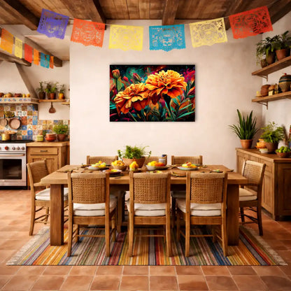 Mexikanische Ringelblume Cempasúchil – Heilige Blüte – Leinwand