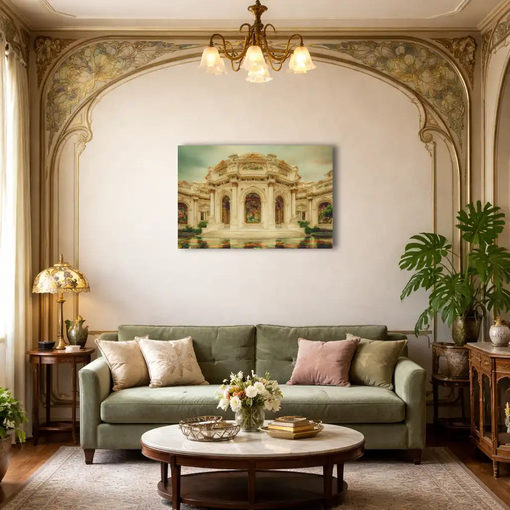 Pavillon der Belle Époque – Leinwand Wanddekoration