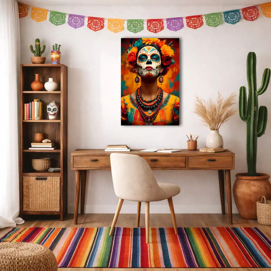 Mexican Female Sugar Skull – Sacred Femininity Wall Art