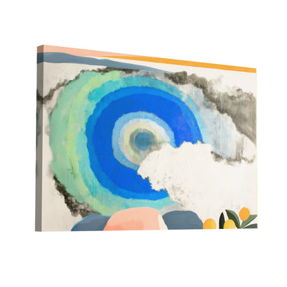 Product Hero 3D WebP Toile Vortex boréal - pastel cercles azur - Art Virtuoso