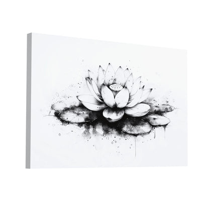 Product Hero 3D WebP Toile Zen Fleur de Lotus - Dessin Minimaliste - Art Virtuoso